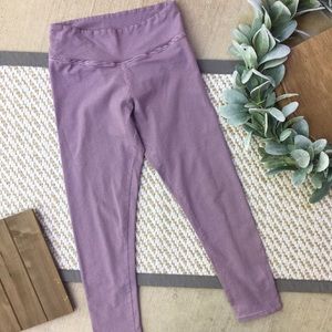 American Eagle Maroon Striped Capri Leggings